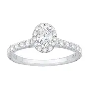 Bevilles Oval Ring with 1.10kt of Laboratory Grown Diamonds in 9kt White Gold