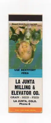 La Junta Milling & Elevator Co Unused Front Strike Matchbook Cover Low Phone #