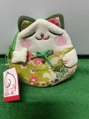 Maneki Neko Lucky Cat Zipper Pouch From Japan 5” X 4.75”