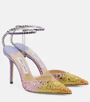 [Jimmy Choo] Jimmy Choo Saeda 100 embellished satin pumps AU 6 multicoloured