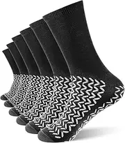 Taiyin 6 Pair Double Sided Tread Non Slip Socks Hospital Socks Slip Stopping Safety Fall Prevention for Bariatric