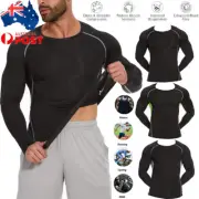Men Compression Shirt Long Sleeve Athletic Workout Base Layer Quick Dry Gear Top