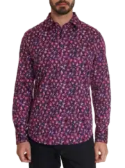 Robert Graham Men's Space Travel Classic Long Sleeve Stretch Woven Shirt Medium