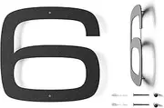 6 Inch Modern Floating House Numbers | Large Metal House Numbers for Outdoors | Black Coated Rust-Proof Home Address Numbers
