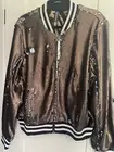 Sequin/leopardColdesina Two-Tone Bronze Leopard BomberJacket Women’s Size XL NWT