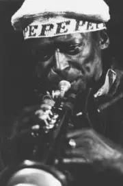 Miles Davis Plays Trumpet Close Up Pepe Bs Shinjuku Tokyo OLD JAZZ PHOTO