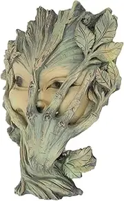 Resin Green Man Tree Face Statue, Tree Sculpture Lifelike Decorative Ornament Tree Face Sculpture for Garden Balcony Outdoor Tree Decoration