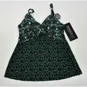 Miraclesuit Women's Bijoux Myrra Tankini Top Black/Multi Size 12 NWT #82A