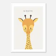 Galrie Charming Minimalist Giraffe Art Print - Modern Animal Decor for Kids' Rooms, Poster Only, 70 x 100cm (28 x 40inch)