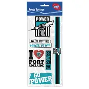 Adelaide Port Power AFL Temporary TATTOO Sheet