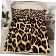 Leopard Print Bed Sheet Set Cheetah Print Bedding Set Africa Full Multi 111