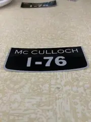 McCulloch Model 1-76 Chainsaw Air Filter Cover New Reproduction Decal Sticker