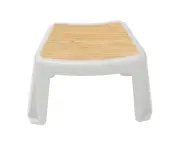 Vigar Bamboo 25cm Stool Bathroom/Pantry Non-Slip Indoor Plastic Step Chair Grey
