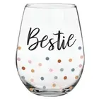 Best Friends Stemless Clear Wine Glasses Dishwasher 20 Ounce 5in H Bestie 4 Pack