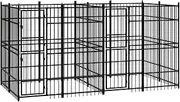 Dog Kennel Outdoor Dog Pen Dog Playpen Dog Enclosure Dog Run for Backyard, Dog Exercise Pen with Lockable Door for Small/Medium Dogs, 384 x 192 x 200 cm