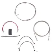 Stainless +12" Cable & Brake Line Cmpt Kit 2014-2015 Harley Touring w/ABS
