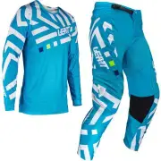 Ride Kit 3.5 V24 Cyan Blue White Motocross Jersey and Pants Set