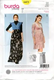 Burda Young Sewing Pattern 6473 Misses' Wrap Style Dress Size 6-18