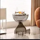 Small Round Side End Table, Side Table/ Night Stand/ Bedside Transparent Black