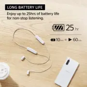 NEW SONY WC100 Wireless in-Ear Bluetooth WHITE Headphones with Built-in Mic