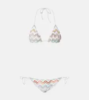 [Missoni] Missoni Zigzag crochet bikini UK 10 multicoloured