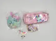 NEW Unicorn Bundle 4-Piece Lot Coin Purse/Wallet, Pencil Case, & 2 Keychains