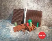 Large pallet set Diorama parts 1:24 scale Garage equipment Miniatures decoration