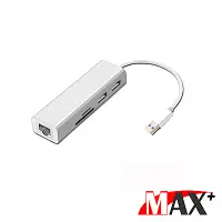 在飛比找Yahoo奇摩購物中心優惠-MAX+五合一USB3.0 to RJ45千兆網卡 / HU