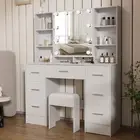 Dressing Table LED Lighting 3 Colours Dressing Table with Mirror Vanity Table