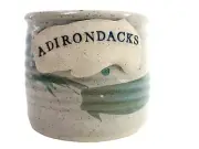 ADIRONDACKS Artist Signed Coffee Mug Stoneware Pottery Studio Art 15 Oz