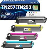 TN253 TN257 Toner Cartridges Compatible for Brother TN-253 TN-257 TN253BK TN257C TN257M TN257Y Use with Brother DCP-L3510CDW MFC-L3750CDW MFC-L3770CDW L3745CDW HLL3270CDW HLL3230CDW Printer, 4 Pack