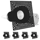 Luxrite 3" Trimless LED Black Recessed Light 15W 5CCT 2700K-5000K IC ETL 4-Pack