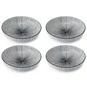 4PK Mikasa Stripe Ceramic Bowl Round Dinnerware 21cm Black