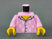LEGO Minifigure Torso Pink Pajamas White Bunny Rabbits Pattern 4 Buttons Minifig
