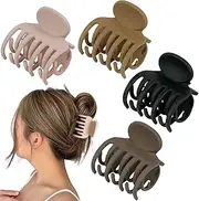 Medium Hair Clips for Thin Fine Hair, 1.5'' Small Claw Hair Clips for Women and Girls, Matte Double Row Jaw Clip Hair Claw