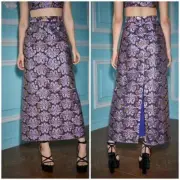 NWT SHEIN x Alice McCall Allover Print Split Back Ikat Metallic Paisley Sz M
