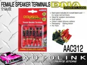 DNA 12 GAUGE SPADE TERMINALS - MIXED PACK 6 SMALL BLACK AND 6 LARGE RED 12 PACK
