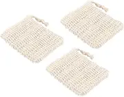 TOVINANNA Bathing Bubble Maker Soap Bag Ramie Pouch Drawstring Exfoliating Soap Saver for Handmade Facial