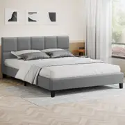 ALFORDSON Bed Frame Queen Double King Single Base Wooden Slats Fabric Grey
