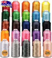 25 Colors 5000M Polyester Embroidery Machine Thread Huge Spool Commercial
