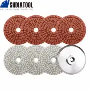 8pcs/set 4" Diamond Wet Rough Grinding Discs Polishing Pads+Backer Kit for Stone