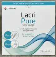 Menicon Lacri Pure Lens Rinse & Insertion,98 Vials,Saline Contact Lens Solution