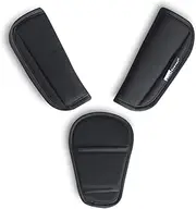 MEZOKUCEL 3 Pieces Shoulder Strap Covers for Stroller Baby Stroller Shoulder Pads,Baby Car Seat Strap Covers Front Crotch Pad Covers Car Seats Accessories for Boy and Girl (Black)