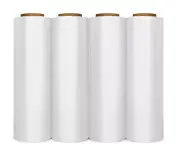 4 Roll Clear Hand Pallet Shrink Wrap Plastic Stretch Film 18"x1500' Gauge
