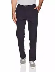 Dockers Men's Straight Fit Pant D2, Dockers Navy (Stretch), 29W x 32L