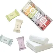 Disposable Towel Thicker Style Magic Compressed Towel, 24 x 30 cm Coin Tissue Portable Washcloth Reusable for Travel Camping Hiking Outdoor Sports Beauty Salon (14 Pack, 7 Morandi Candy Color)