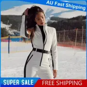 Women's Snowsuit One Piece Ski Suit Jumpsuits Fur Collar With Hood Ski Jackets/