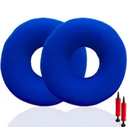 2 Pack 15 Inch Inflatable Donut Pillow Cushion for Tailbone Pain Hemorrhoid