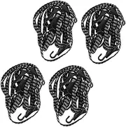 EXAOMBLE 4pcs Bike Bungee Cords Elastic Strap for Mountain Bicycles and Motorcycles Durable Tightener with Hooks for Secure Luggage Transport and Easy Use Black