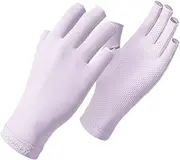 Checkzed UV Gloves for Nails，Professional UPF50+ Fingerless UV Light Gloves for Gel Manicures, Gel Nail Lamp 99% UVS Blocking, Outdoor Sunscreen Glove (Lavender Purple)